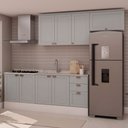 Ver imagem 3 de Cozinha Completa Iluminata 8 Portas 3 Gavetas 100% MDF Branco/Fendi - Genialflex