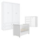 Ver imagem 5 de Quarto Infantil 4 Portas Mississipi com Berço Tutto New Ambiente Branco Fosco - Matic