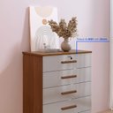 Ver imagem 4 de Cômoda 5 Gavetas com Chave MDF Rio Marrom/Castanho/Off White