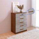 Ver imagem 7 de Cômoda 5 Gavetas com Chave MDF Rio Marrom/Castanho/Off White