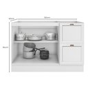 Ver imagem 2 de Balcão Cozinha 120cm 2 Portas 2 Gavetas sem Tampo Unna - Branco
