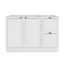 Ver imagem 1 de Balcão Cozinha 120cm 2 Portas 2 Gavetas sem Tampo Unna - Branco