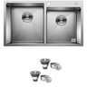 Cuba Dupla Quadrada Inox 304 Gourmet 8045 Assimétrica com Válvula - EC252 - 1