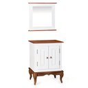 Ver imagem 1 de Gabinete para Banheiro 2 Portas com Espelheira Dália 3057 L - Branco/imbuia Glazer