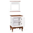 Ver imagem 2 de Gabinete para Banheiro 2 Portas com Espelheira Dália 3057 L - Branco/imbuia Glazer