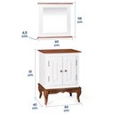 Ver imagem 6 de Gabinete para Banheiro 2 Portas com Espelheira Dália 3057 L - Branco/imbuia Glazer