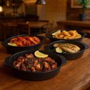 Ver imagem 3 de Jogo 12 Travessas Baixelas 800ml Plástico Oval Preta Servir Coza Uno Cozinhas Restaurantes Buffets