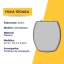 Ver imagem 3 de Assento Tampa Vaso Sanitário Thema Incepa Almofadado Cinza Claro Durín
