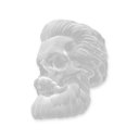 Ver imagem 3 de Caveira Barber Shop Barbearia Decoração 3d:branco