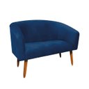 Ver imagem 1 de Namoradeira Stella Suede Azul Marinho Pés Palito Castanho D'Rossi