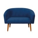 Ver imagem 2 de Namoradeira Stella Suede Azul Marinho Pés Palito Castanho D'Rossi