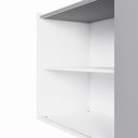 Ver imagem 7 de Armário Baixo 1 Porta de Correr 1 Prateleira 2 Nichos MDP Cinza Sagrado com Branco F5 Office