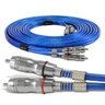 Cabo Rca Blindado Taramps 5 Metros 3mm Dupla Blindagem PVC Azul Plug Banhado A Níquel - 2