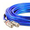 Ver imagem 1 de Cabo Rca Blindado Taramps 5 Metros 3mm Dupla Blindagem PVC Azul Plug Banhado A Níquel