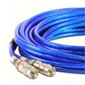 Cabo Rca Blindado Taramps 5 Metros 3mm Dupla Blindagem PVC Azul Plug Banhado A Níquel - 1