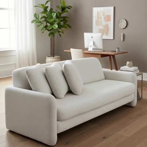 Sofa Cama 3 Lugares Sistema de Catraca Encosto Alto Padrão