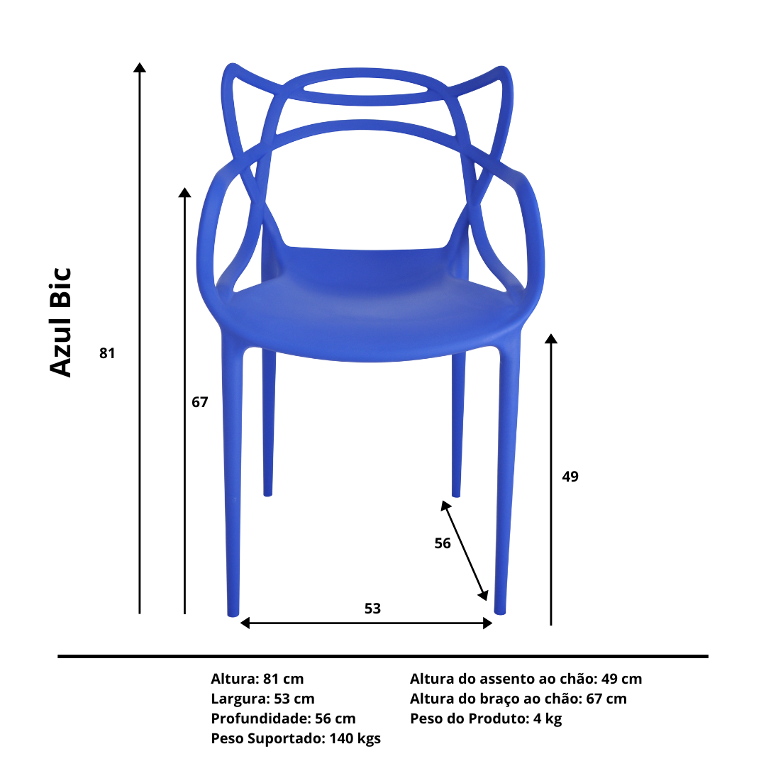Cadeira Allegra Azul Bic - 4