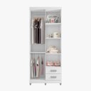 Ver imagem 2 de Guarda Roupa 4 Pts 2 Gavetas Louise Infantil Branco - Vrk Comercio On-Line