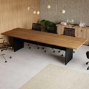 Ver imagem 2 de Mesa de Reunião 08 Lugares 3,00m X 1,10m com Tampo Bipartido 100% Mdf Escritório F5 Office Cor: