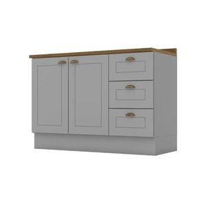 Balcão Modulado com Tampo 120cm 2 Portas 3 Gavetas Emily Henn