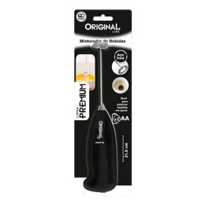 Mini Misturador de Bebidas Drink Mini Mixer Pilha Inox