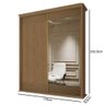 Guarda Roupa 170cm 2 Portas Deslizante 1 com Espelho Doratto F08 Freijó - Mpozenato - 4