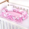 Ninho Bebê Redutor de Berço Trança Menina Rosa Trançado 3 Peças 100% Algodão - 1