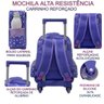 Kit Mochila Escolar Rodinha Menina Princesa Estojo Lancheira - Lilás - 5