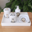 Ver imagem 5 de Kit Higiene Bebê Safari 5 Pçs - Porcelana C/tampas Decoradas