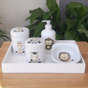 Ver imagem 3 de Kit Higiene Bebê Safari 5 Pçs - Porcelana C/tampas Decoradas