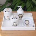 Ver imagem 4 de Kit Higiene Bebê Safari 5 Pçs - Porcelana C/tampas Decoradas