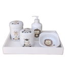 Ver imagem 1 de Kit Higiene Bebê Safari 5 Pçs - Porcelana C/tampas Decoradas