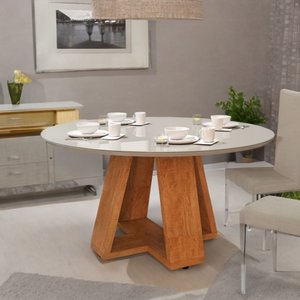 Mesa Pérola 90x90 Tampo Vidro Lapidado Design Moderno Ideal para Ambientes Compactos