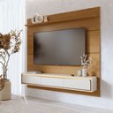 Ver imagem 3 de Painel Home Suspenso Tahiti com Led para Tv até 65 Polegadas Freijó Off White Matte Colibri