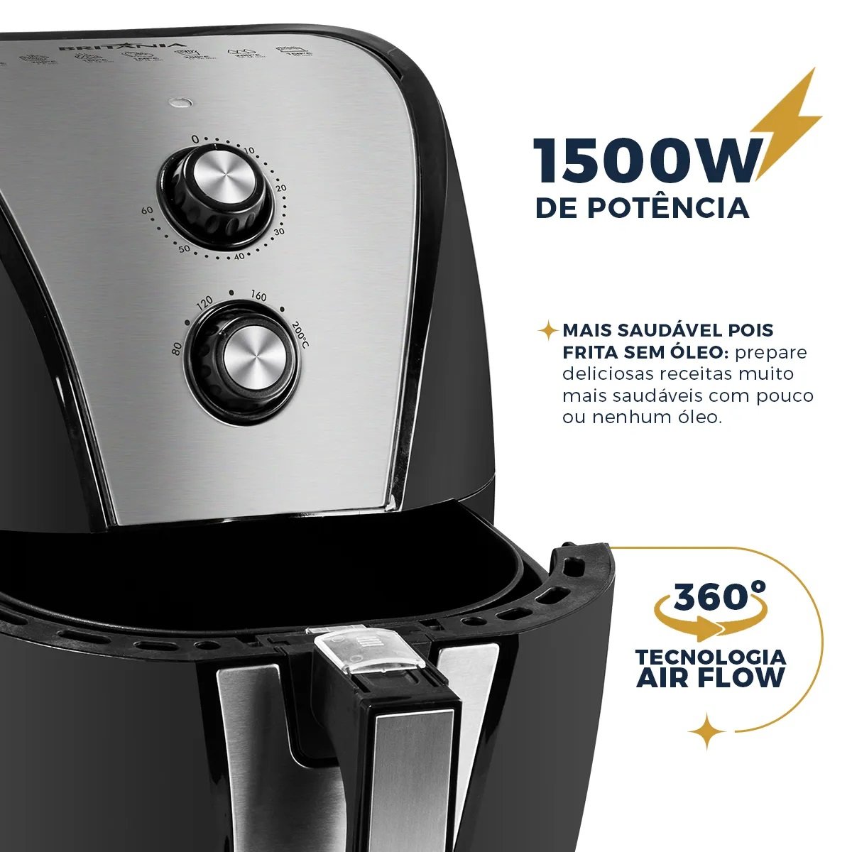 Fritadeira Air Fryer Britânia Bfr40pi - 220v Preta - 3