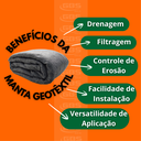 Ver imagem 6 de Manta Tipo Bidim Geotextil 11,5m² para Jardim Drenagem Separação 2,30x5m