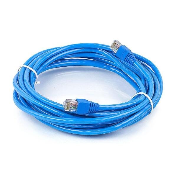 Cabo de Rede CAT5e Montado 23AWG 4 Pares com Capinha Azul 20 METROS - 1