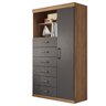 Cômoda Alta 1 Porta 6 Gavetas Marbella Jatobá/grafite - 1