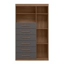 Ver imagem 4 de Multi Comoda Maraba 1 Porta 6 Gavetas Jatoba Grafite Santos Andira