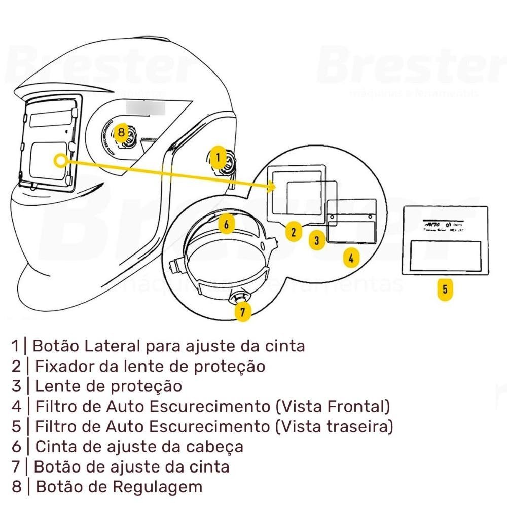 Máscara de Solda Automática com Regulagem Profissional EVR-1021 EVALD - 5