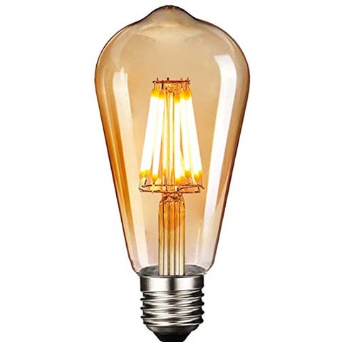 Kit Lâmpadas Led Pera ST64 Filamento Âmbar Vintage 4w Bivolt Nordecor 2 Lâmpadas