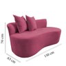 Namoradeira Sofá Feijão Hana Orgânica Veludo Rosa - 8