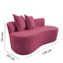 Ver mais imagens de Namoradeira Sofá Feijão Hana Orgânica Veludo Rosa