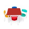 Conjunto Coletivo Quadrado Infantil Monobloco c/ 4 Cadeiras Polipropileno ABC - 1