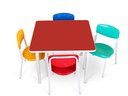 Ver imagem 1 de Conjunto Coletivo Quadrado Infantil Monobloco c/ 4 Cadeiras Polipropileno ABC