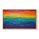 Ver imagem 2 de Quadro Decorativo N°59 115x70cm - Panorâmico Abstrato - Arco -Íris Espatulado - Rollflex