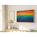 Ver imagem 1 de Quadro Decorativo N°59 115x70cm - Panorâmico Abstrato - Arco -Íris Espatulado - Rollflex