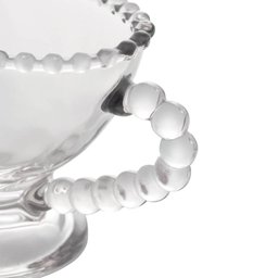 Kit 2 Molheiras Pearl de Cristal 140ml com Alça Porta Molhos Mesa Posta Servir Caldas Wolff - 7