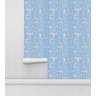 Papel De Parede Cinza Com Azul Para Sala Quarto Infantil - 2