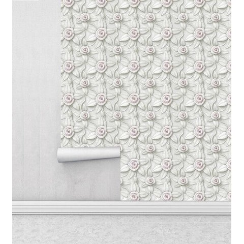Papel De Parede Adesivo Autocolante Para Quarto Sala Com Efeito 3D Flor